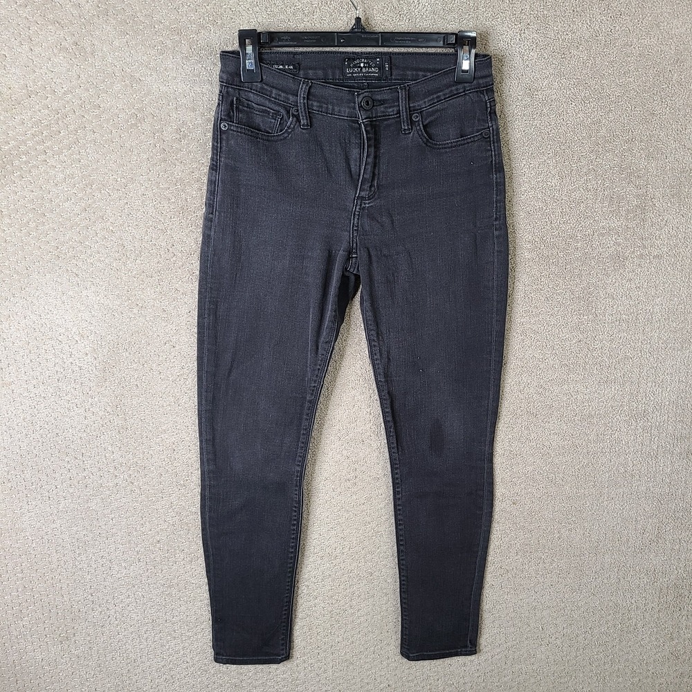 Lucky Brand Jeans Womens 4 Black Brooke Legging Jean Mid‎ Rise Denim Stretch